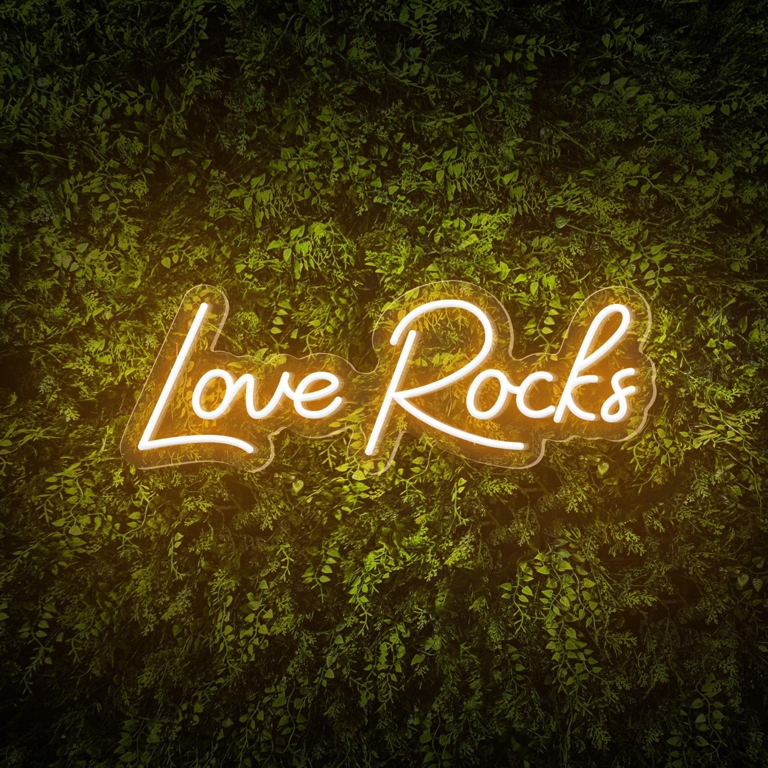 Love Rocks White Led Neon Sign For Weddings Green Wall Decor | Shineneon