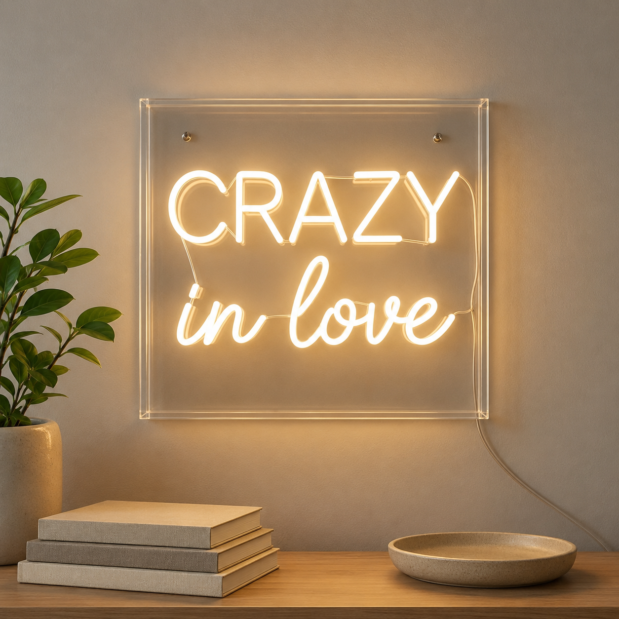 Love Script Bedroom Crazy LED Neon Sign main product image