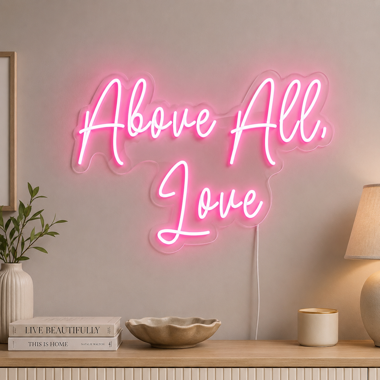 Love Script Bedroom Vertical LED Neon Sign main product image