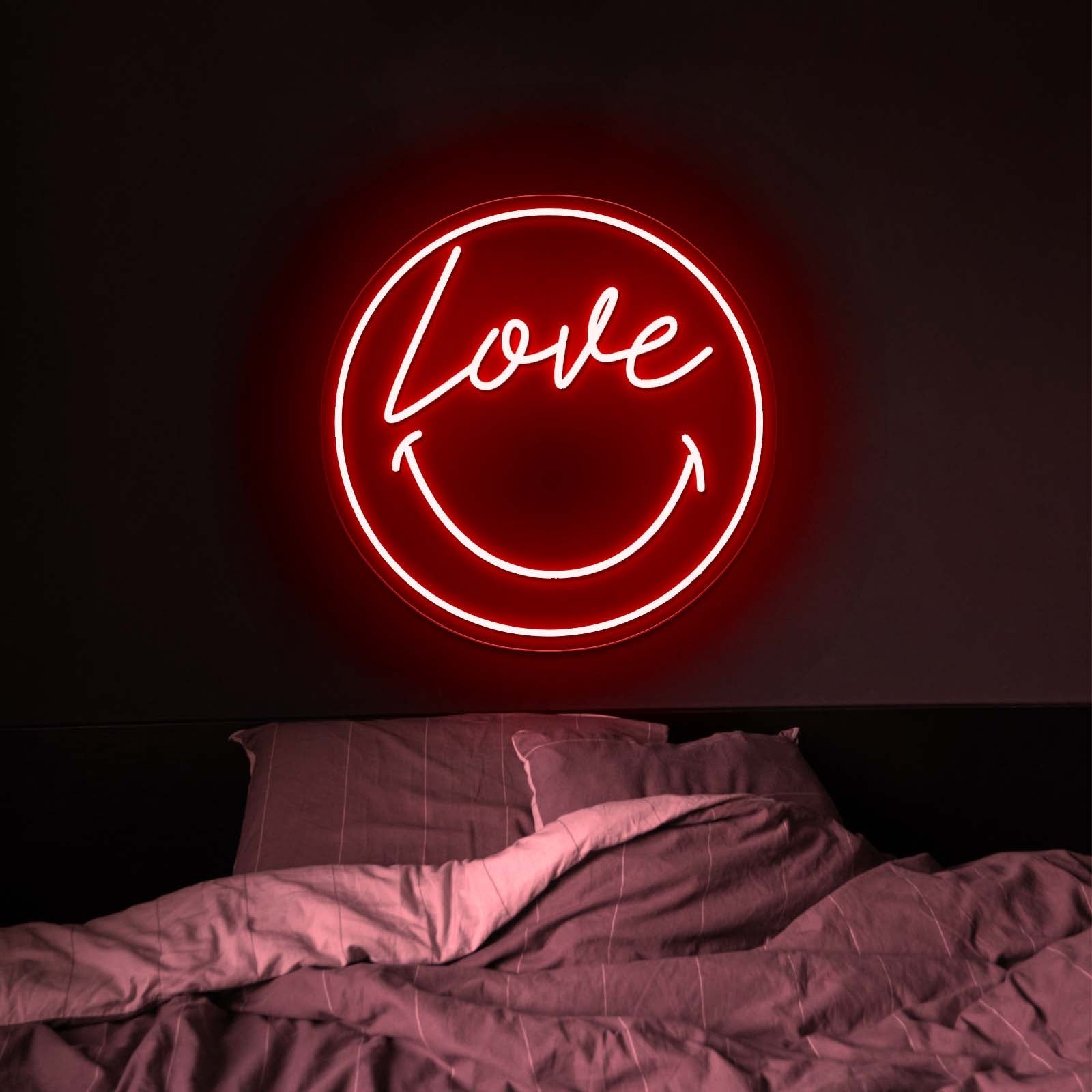 Love Smile Face Artistic Neon Signs Wall Art Led Signs - Shineneon
