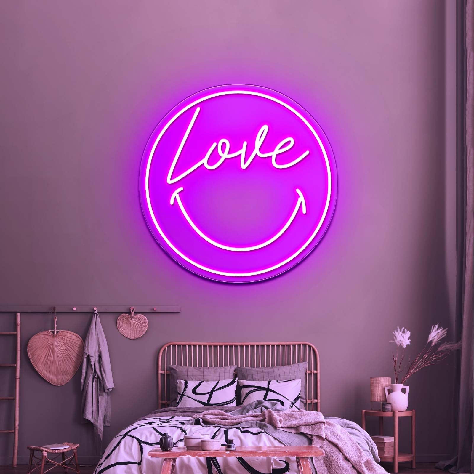 Love Smile Face Artistic Neon Signs Wall Art Led Signs - Shineneon