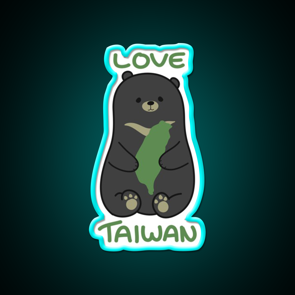 Love Taiwan Bear Led Neon Sign Chinese Food Rgb Color