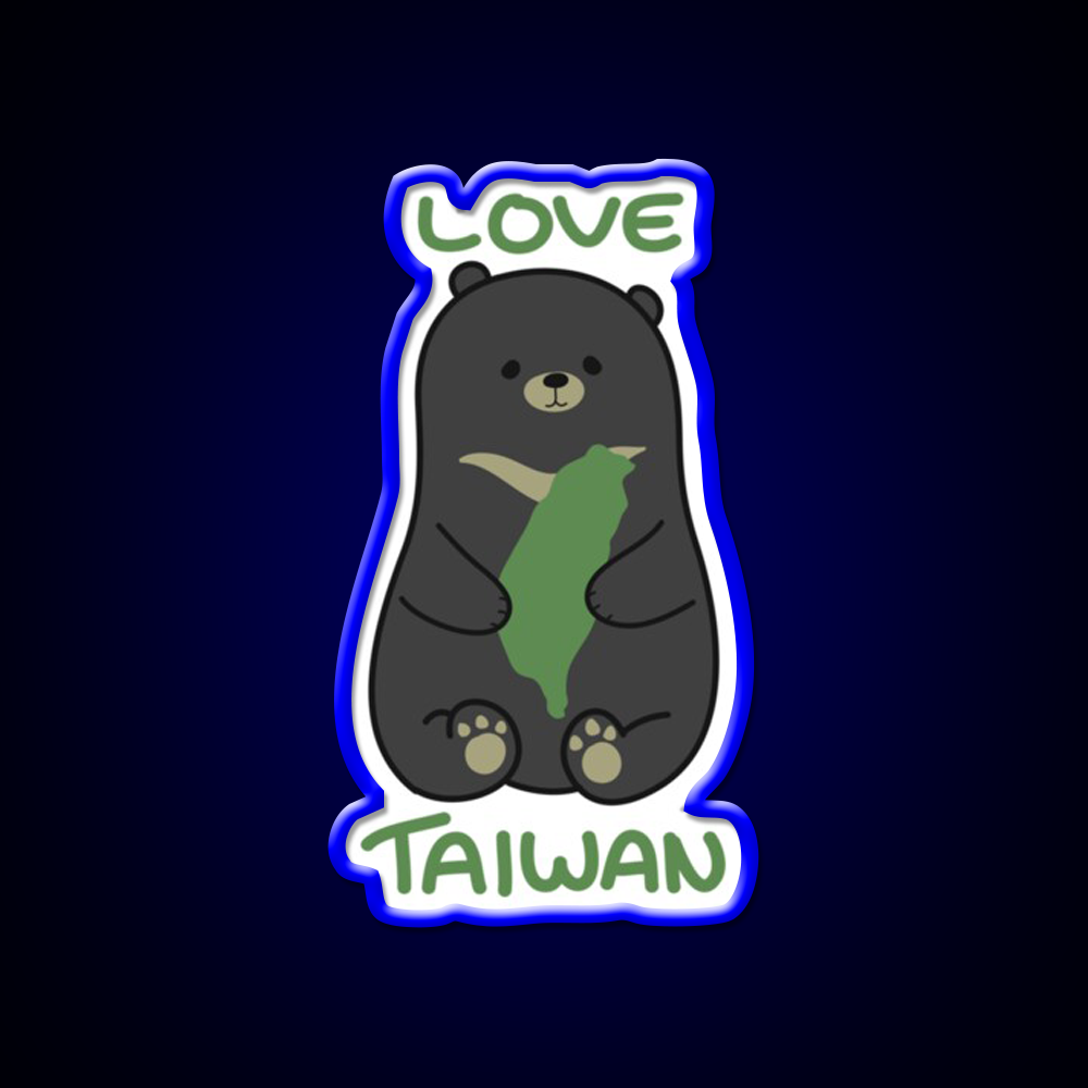 Love Taiwan Bear Led Neon Sign Chinese Food Rgb Color