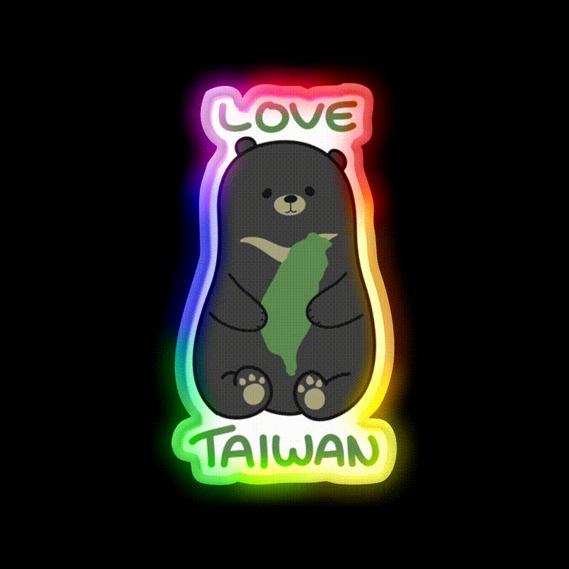 Love Taiwan Bear Led Neon Sign Chinese Food Rgb Color