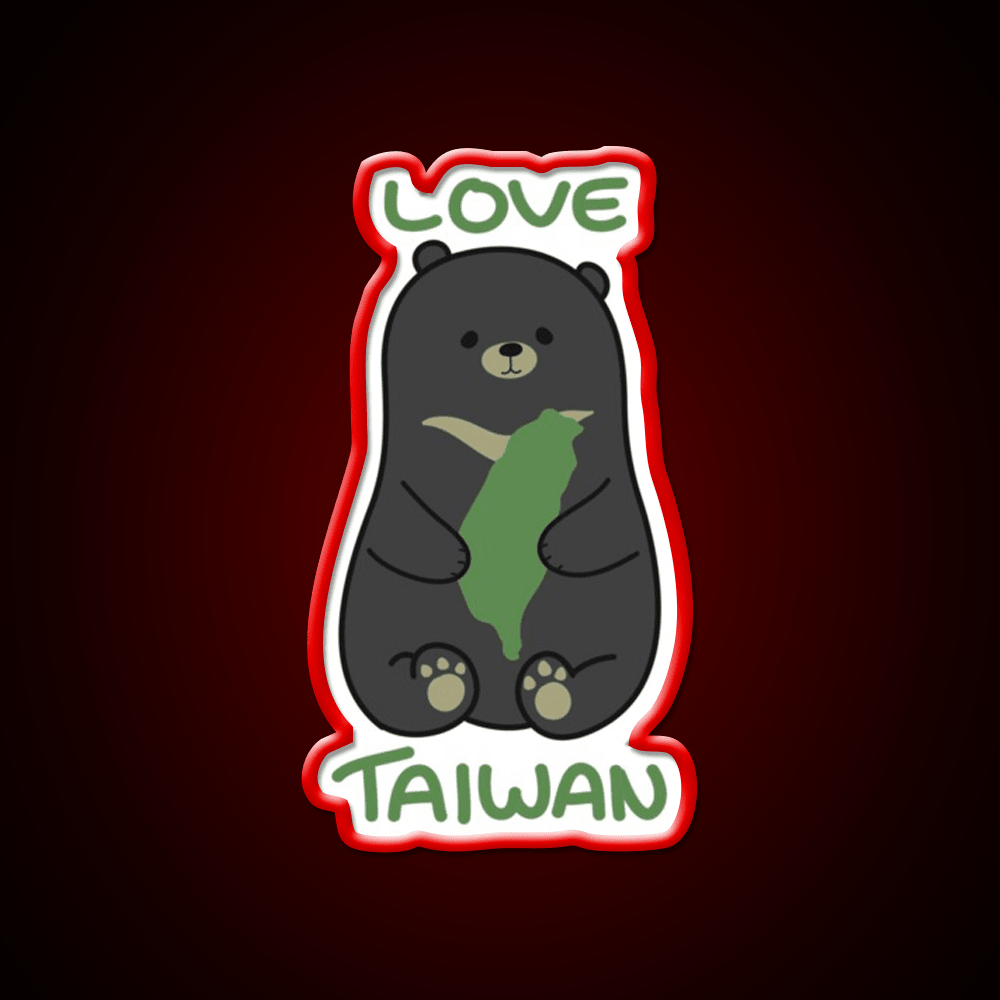 Love Taiwan Bear Led Neon Sign Chinese Food Rgb Color - Shineneon
