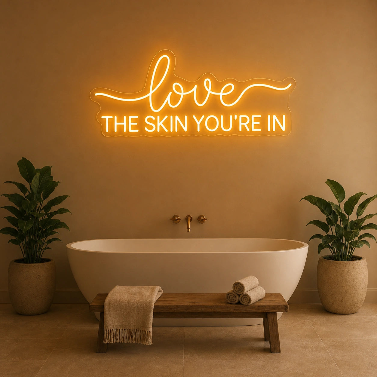 Love The Skin You Re LED Neon Sign Man Cave Neon Sign size image