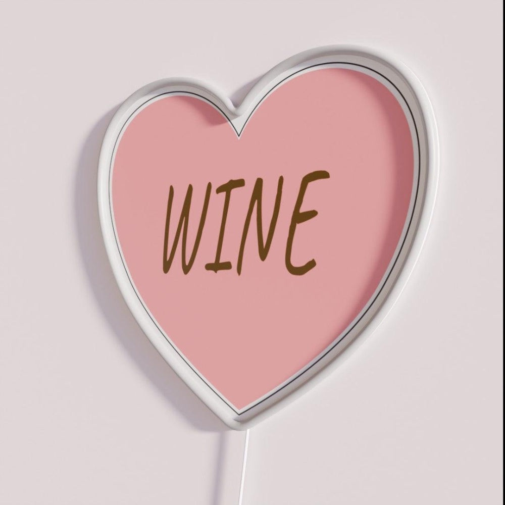 Love Wine Rgb Led Neon Sign Bar Decor - Neon sign mounted on wall in room