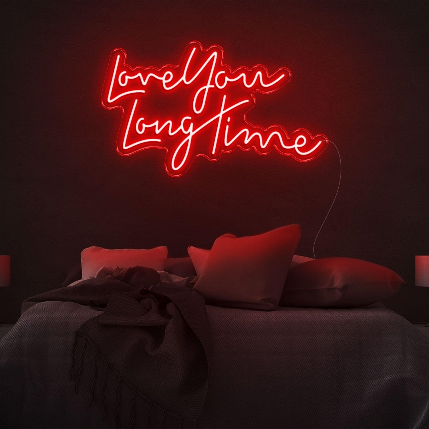 Love You Long Time Green Led Neon Sign Romantic Bedroom Wall Decor | Shineneon