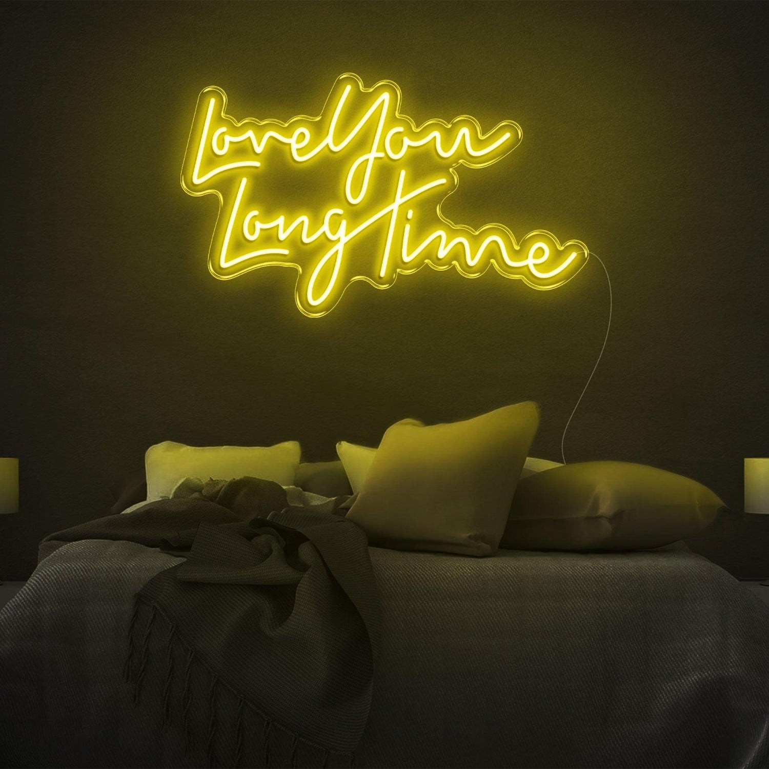 Love You Long Time Green Led Neon Sign Romantic Bedroom Wall Decor | Shineneon