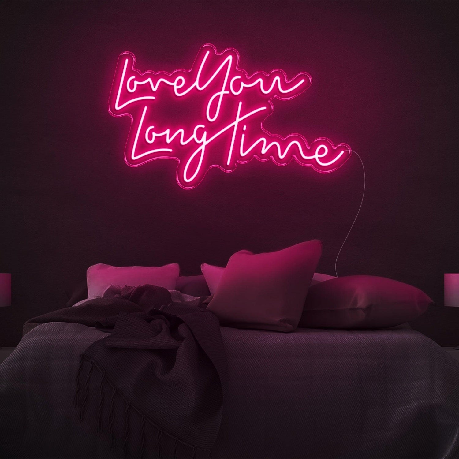 Love You Long Time Green Led Neon Sign Romantic Bedroom Wall Decor | Shineneon