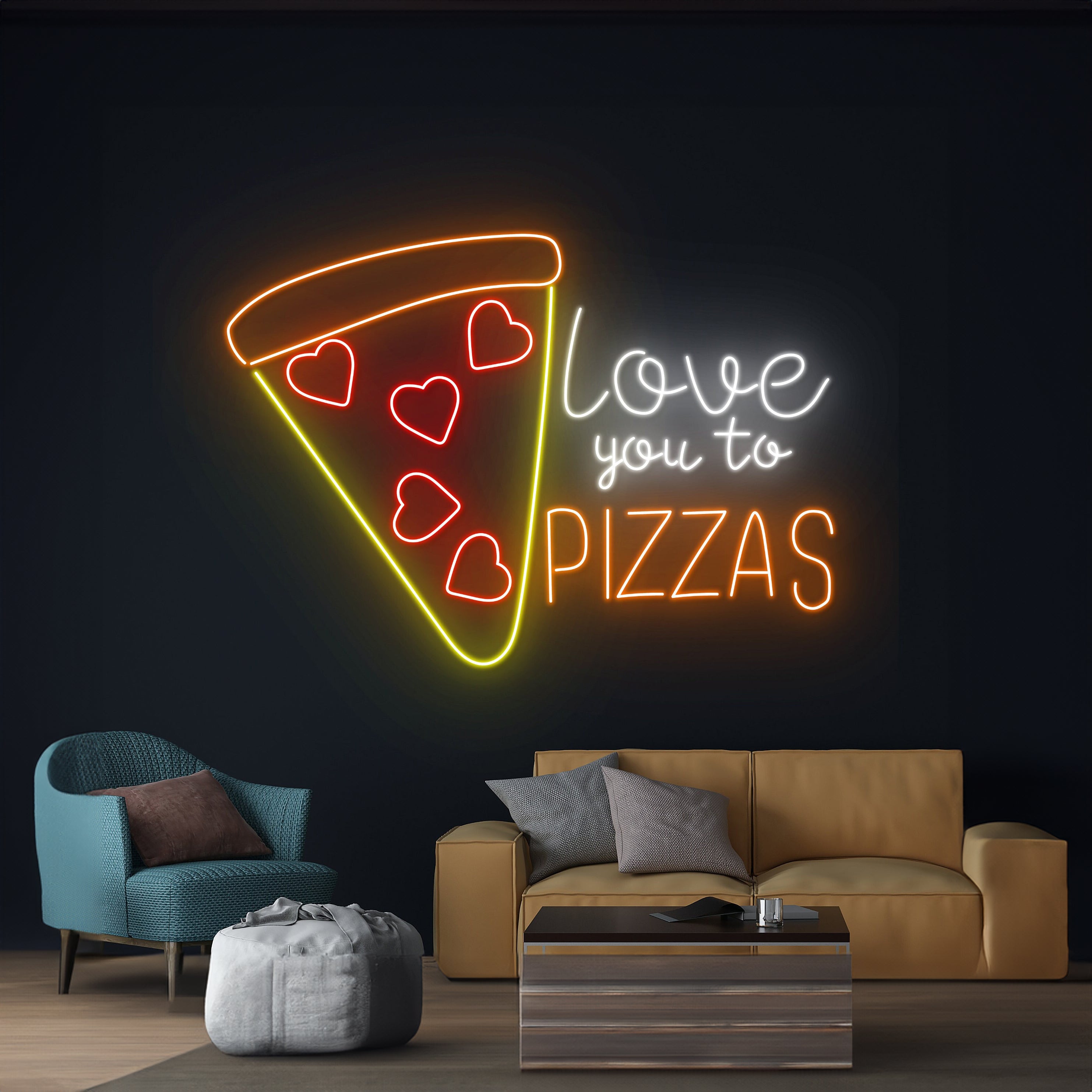 Love You To Pizzas Neon Sign | Shineneon