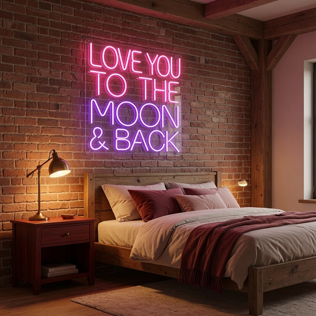 Love You To The Moon And Back LED Neon Sign Wall Neon Sign - Shineneon
