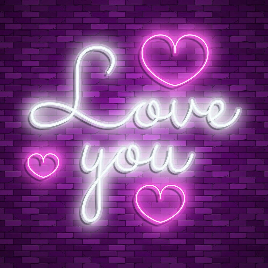 Love You With Heart Led Sign Business Neon Sign - Shineneon