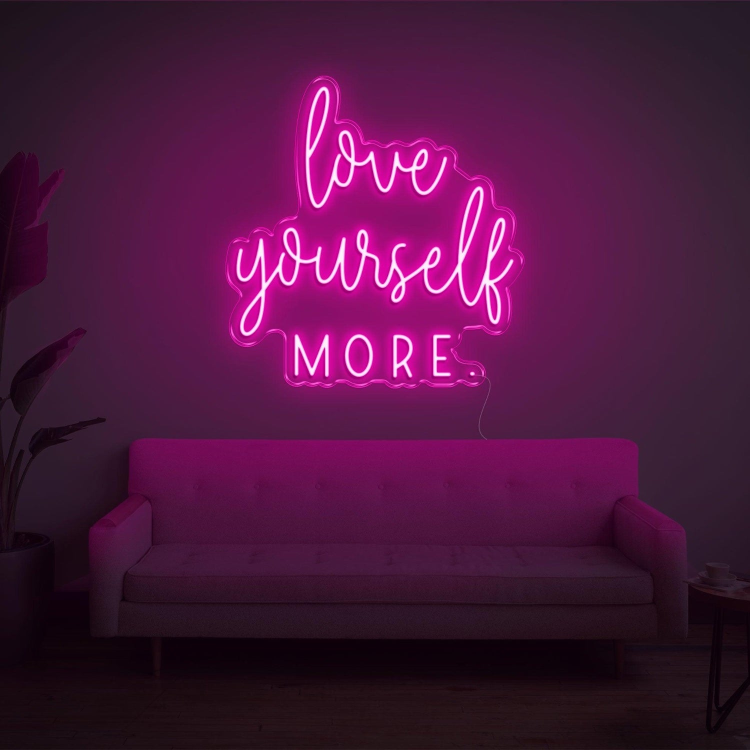 Love Yourself More Blue Led Neon Sign For Living Room Wall Decor | Shineneon