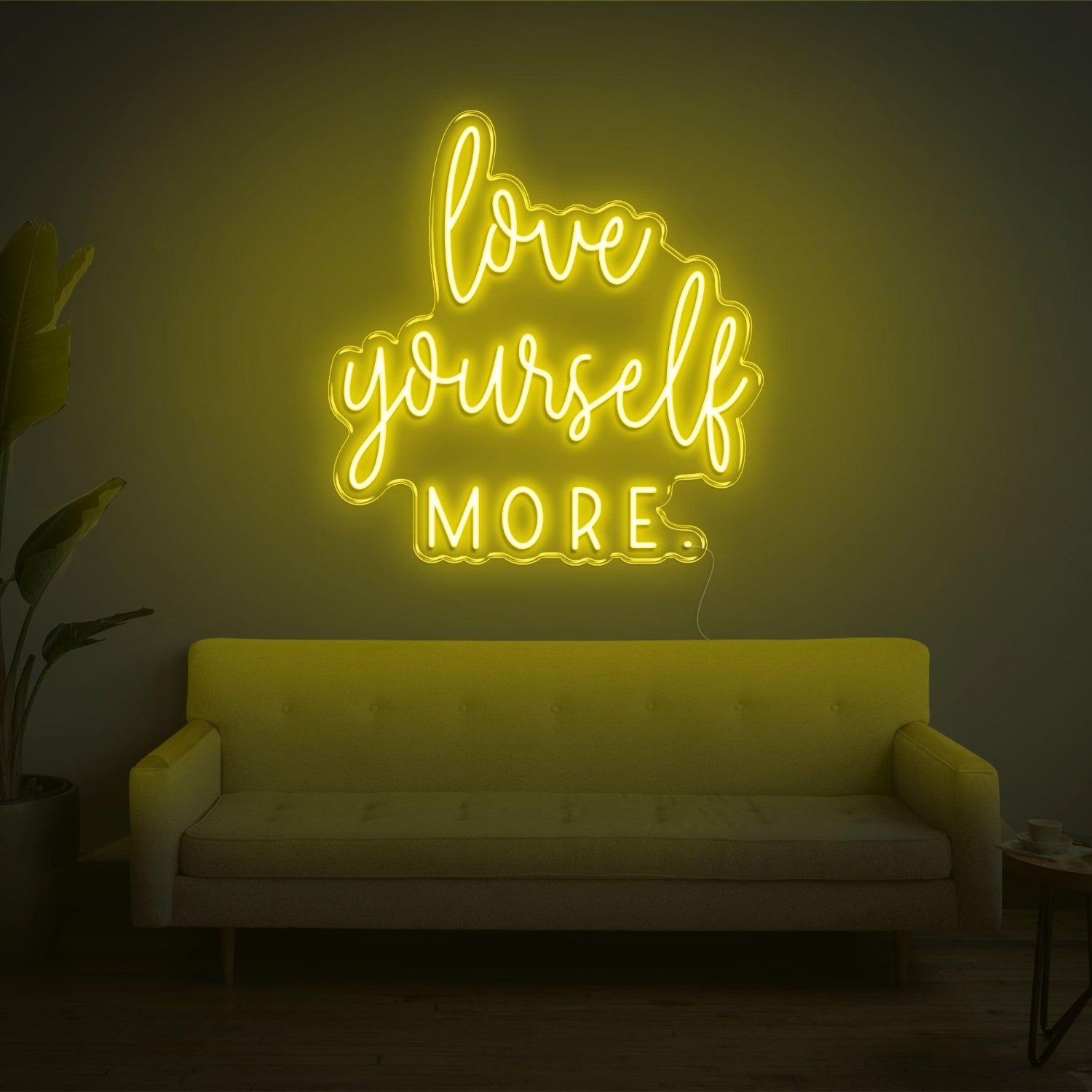 Love Yourself More Blue Led Neon Sign For Living Room Wall Decor | Shineneon