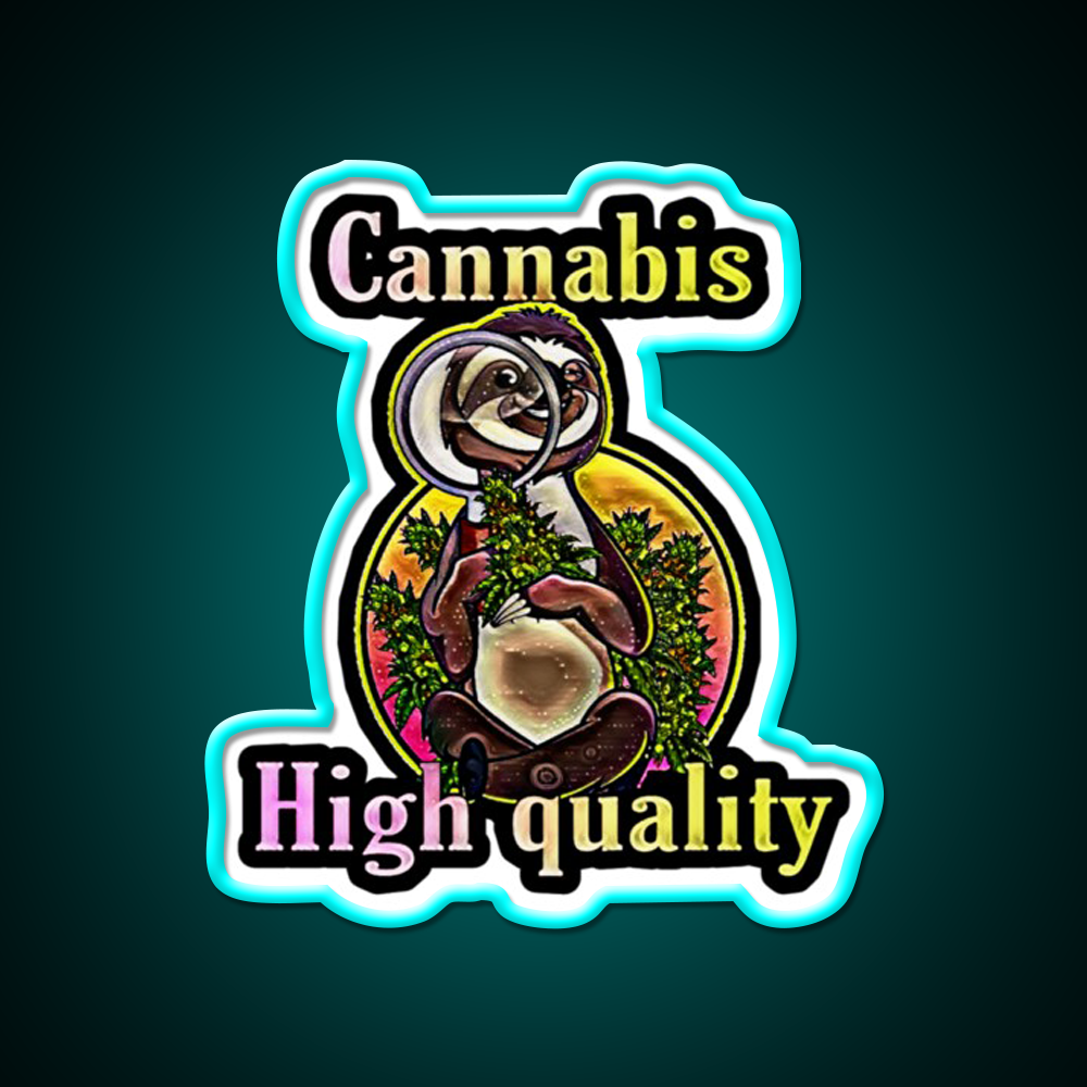 Lovely Anime Cann Hemp Inspired Green Leaf Led Neon Sign Rgb Color - Size and dimension reference