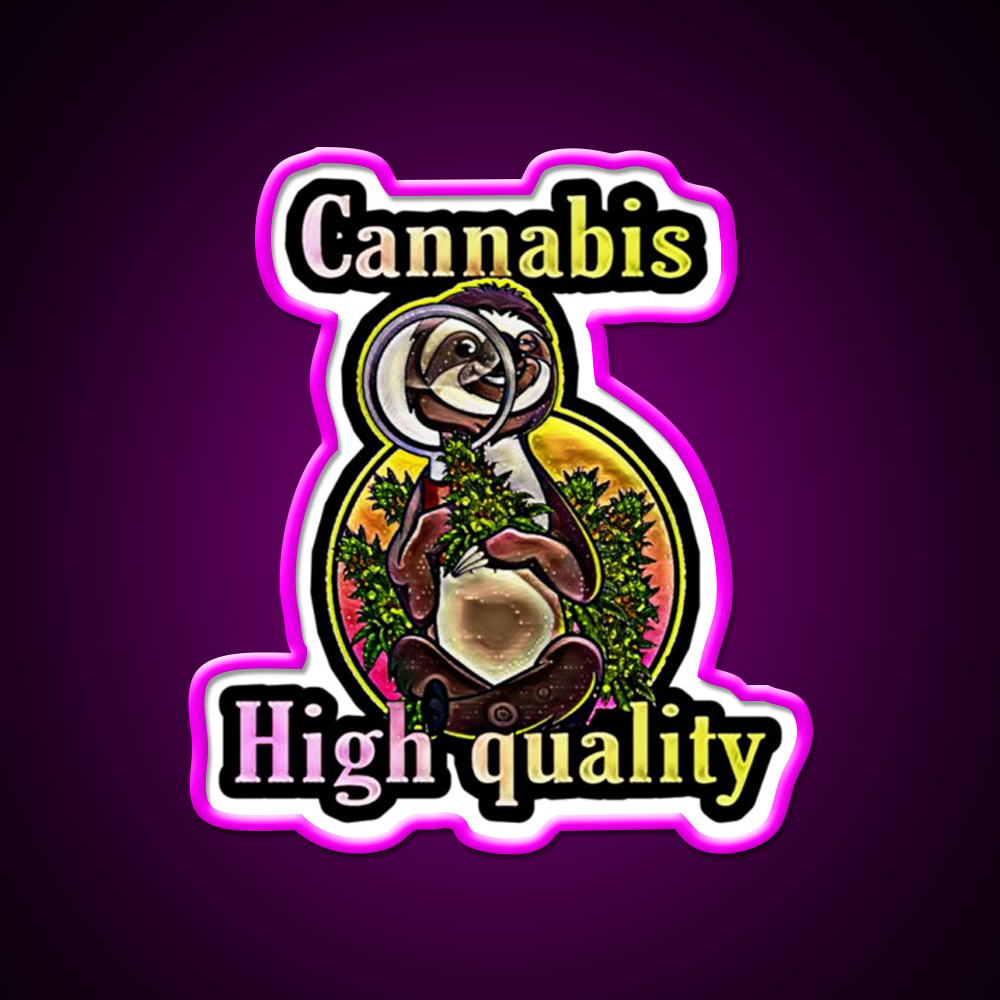 Lovely Anime Cann Hemp Inspired Green Leaf Led Neon Sign Rgb Color