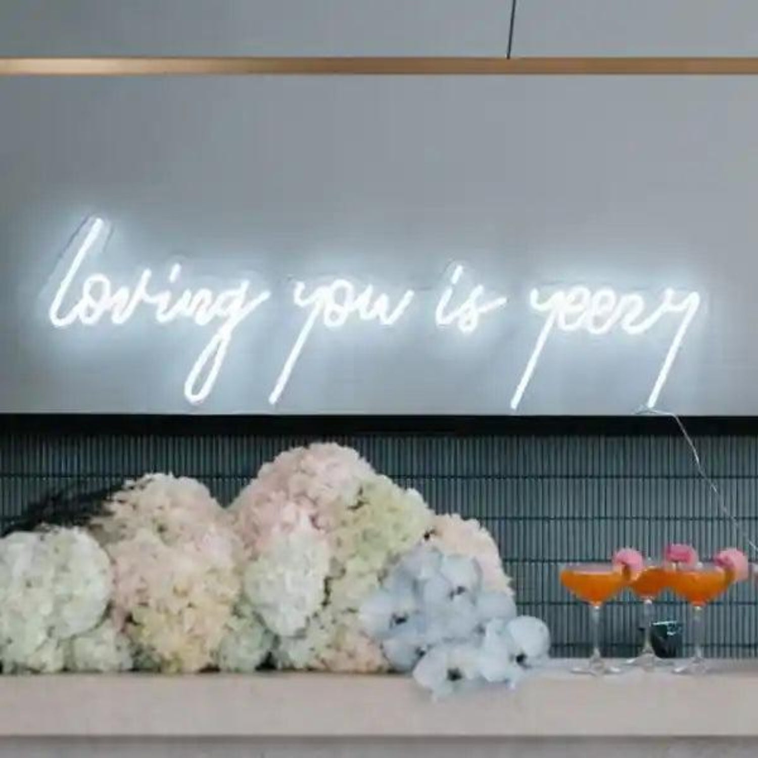 Loving You Is Peasy White LED Neon Sign for Wedding Party Decor | Shineneon