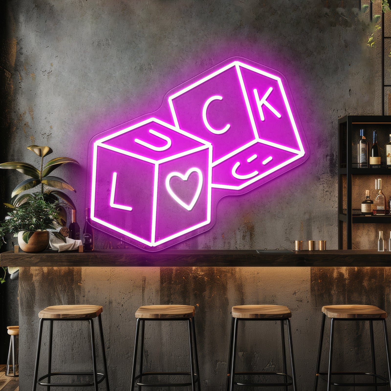 Luck And Love Neon Signs Wall Art - Shineneon