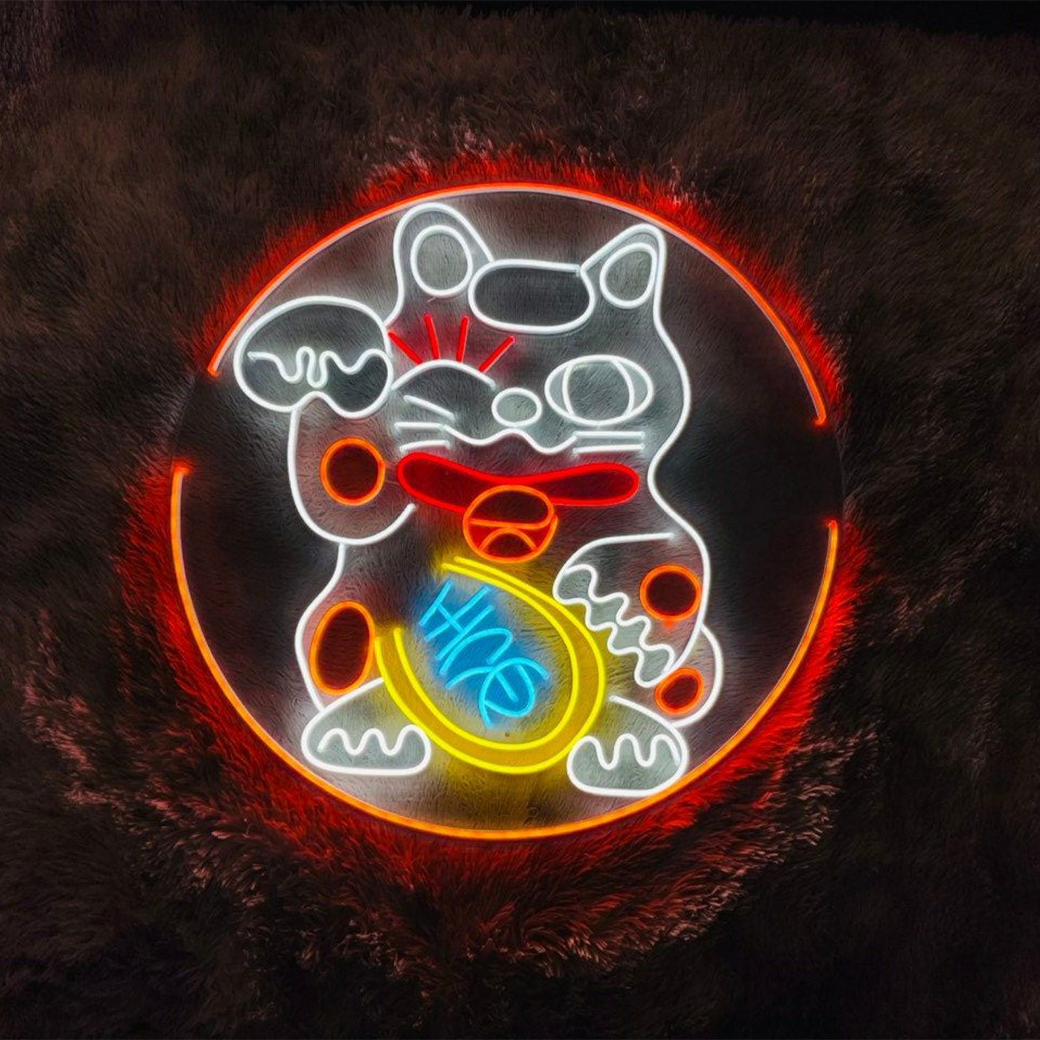 Lucky Cat Led Neon Sign Wall Art - Shineneon