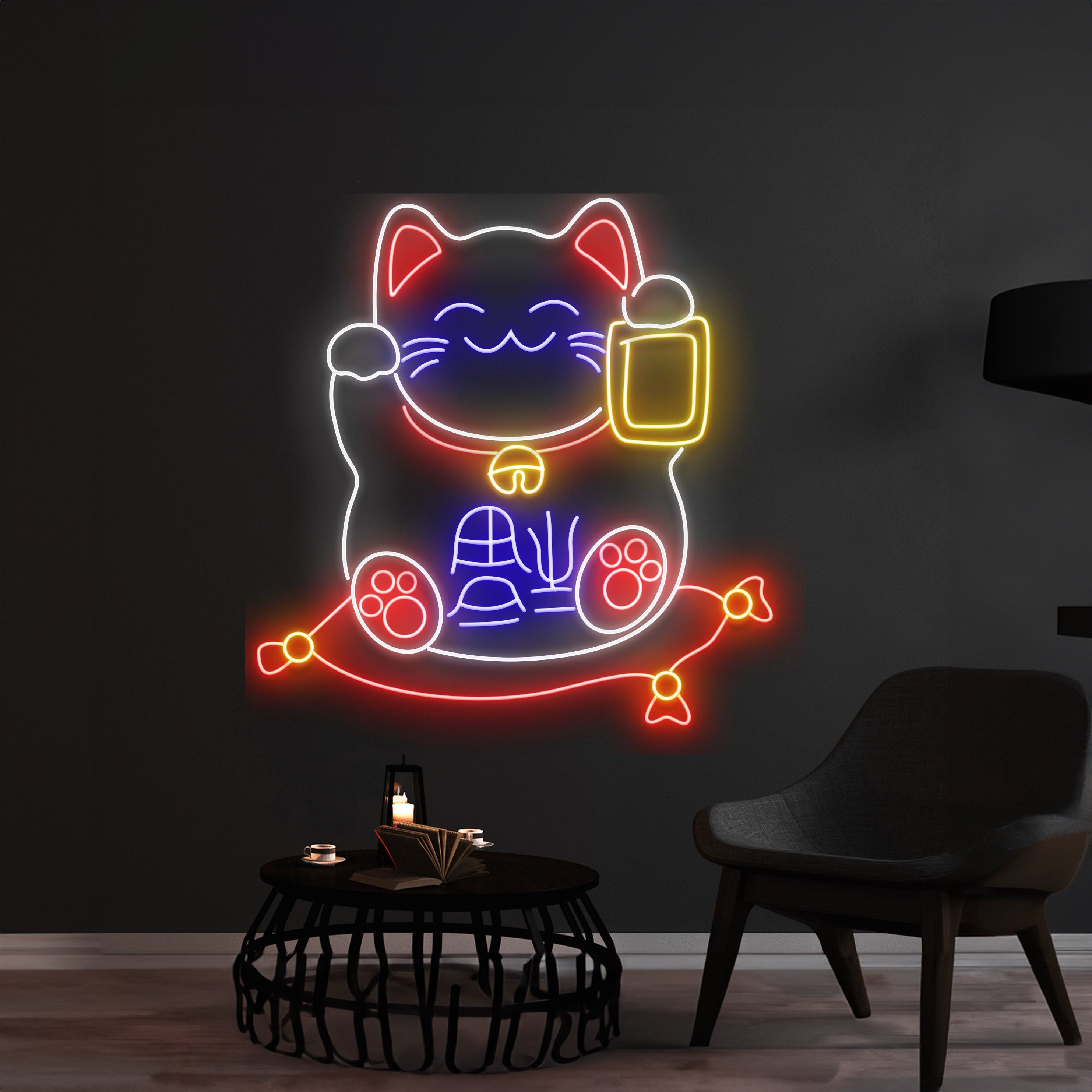 Lucky Cat Neon Sign Japanese Cat Neon Light | Shineneon