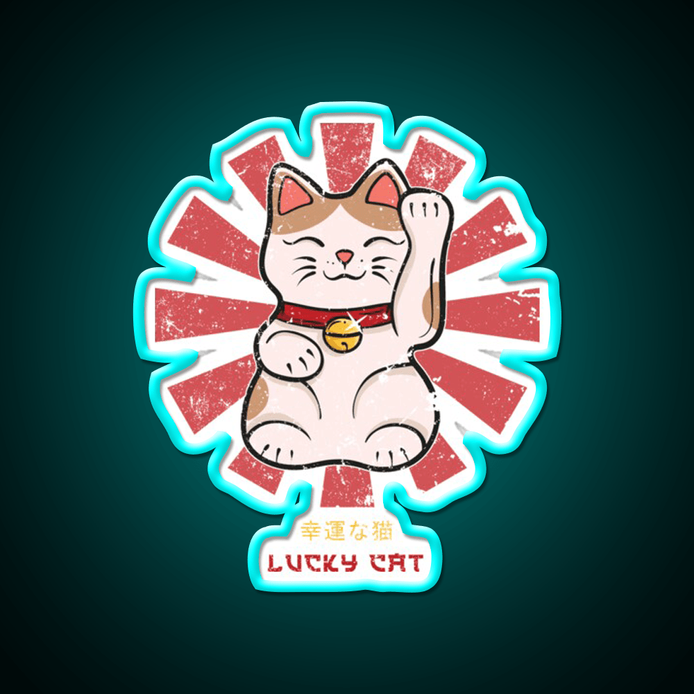 Lucky Cat Retro Japanese Led Neon Sign Chinese Food Rgb Color - Shineneon