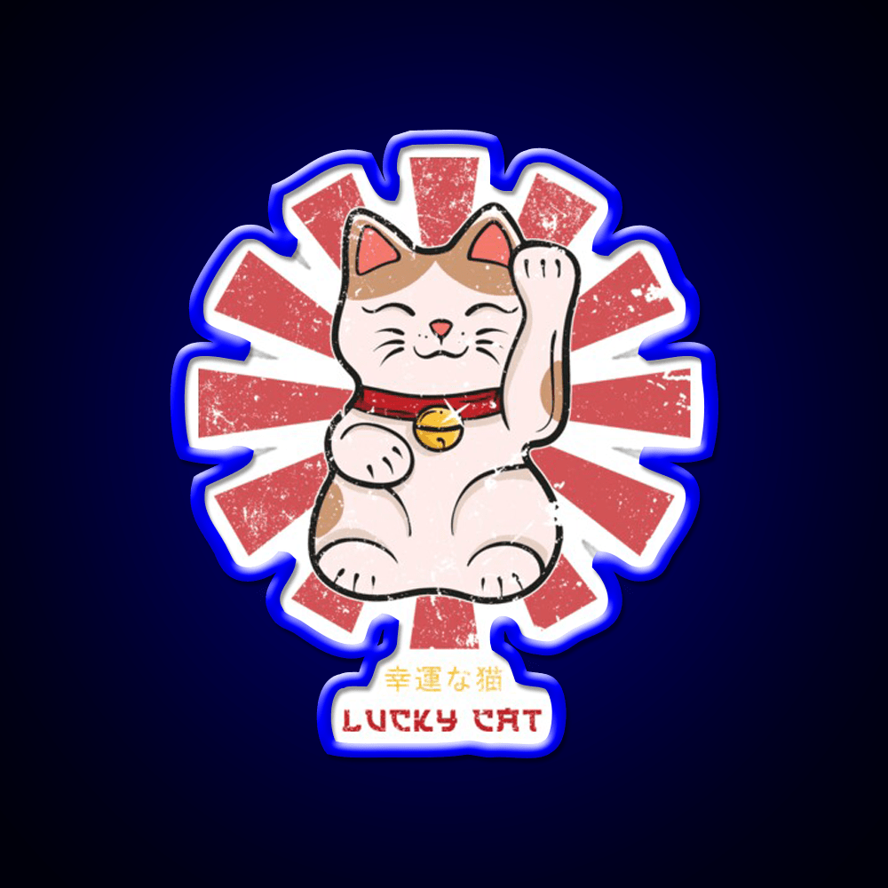 Lucky Cat Retro Japanese Led Neon Sign Chinese Food Rgb Color - Shineneon