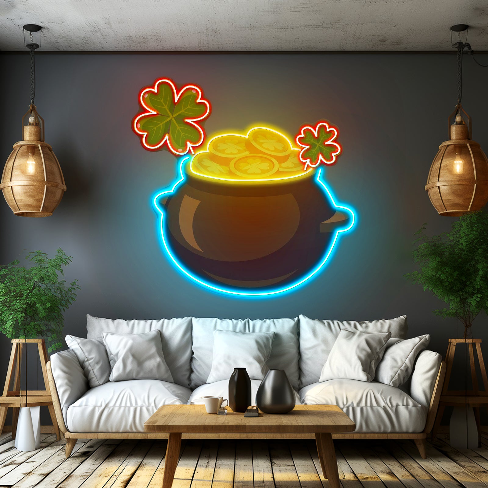 Magenta Tiger Artwork Led Neon