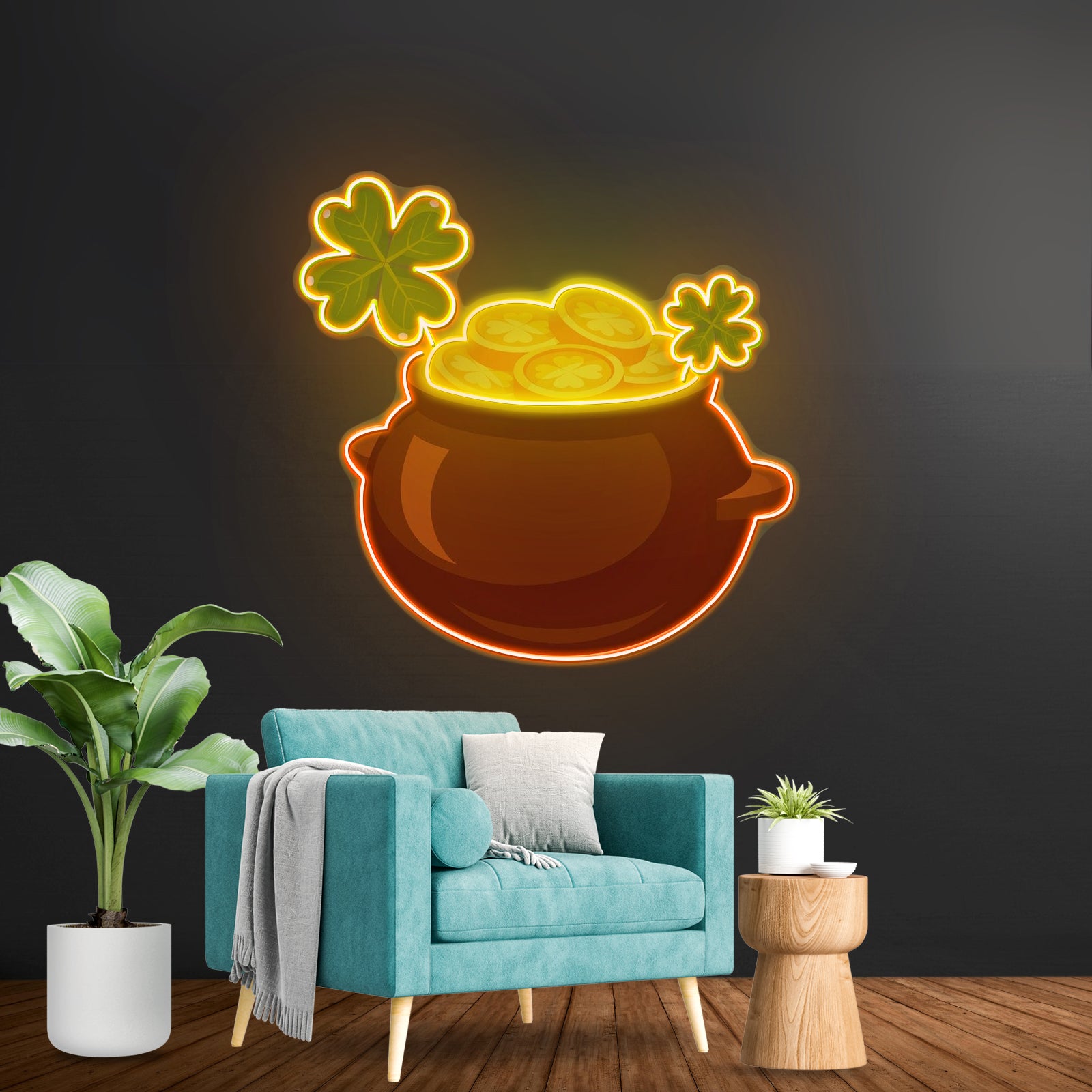 Magenta Tiger Artwork Led Neon