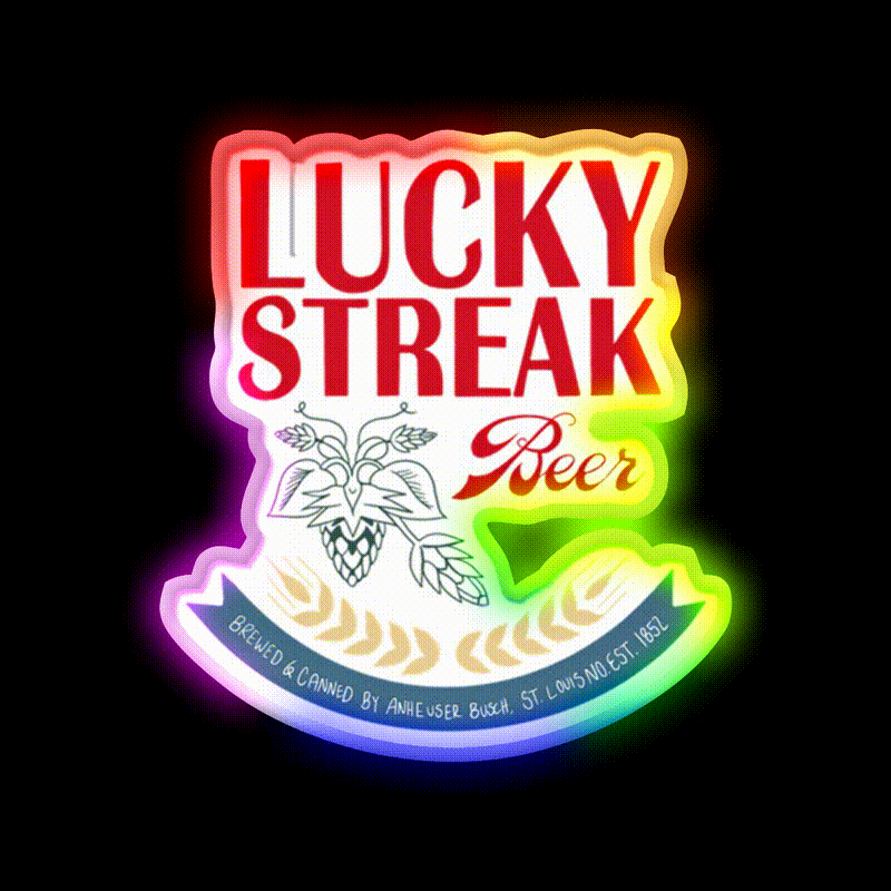 Lucky Streak Beer Bar Decor Led Neon Sign Rgb Color - LED neon sign close-up detail