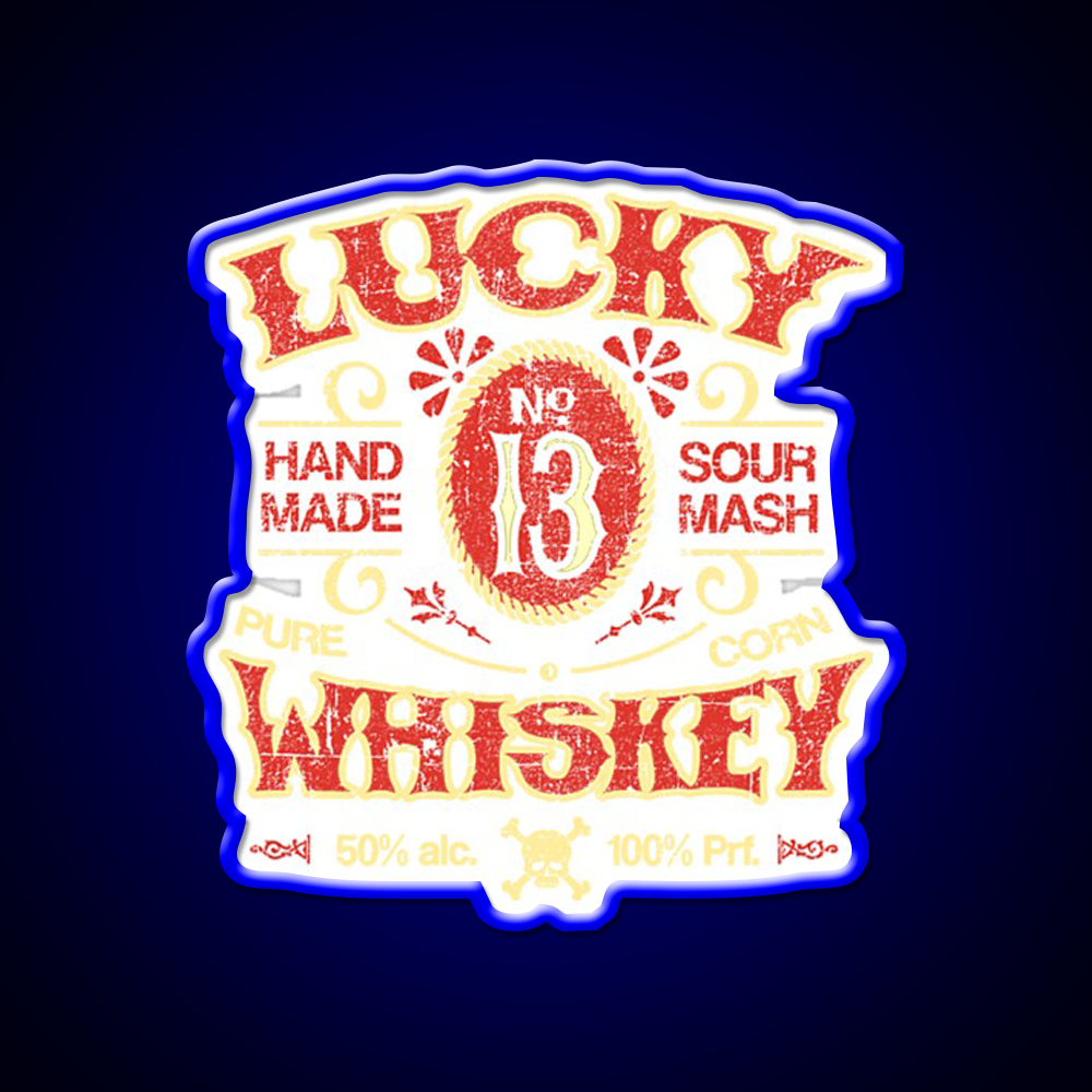 Lucky Whiskey Distressed And Faded Whiskey Drink Bar Led Neon Sign Rgb Color