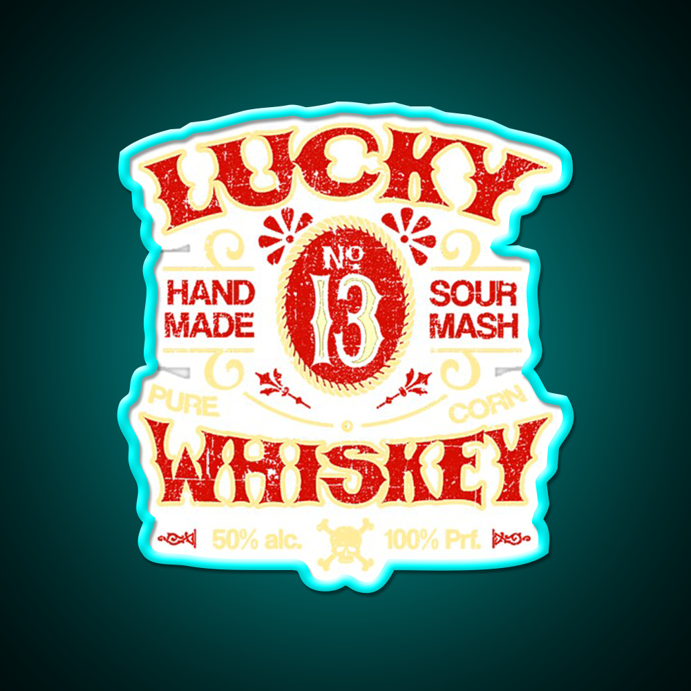 Lucky Whiskey Distressed Whiskey Drink Bar Led Neon Sign Rgb Color