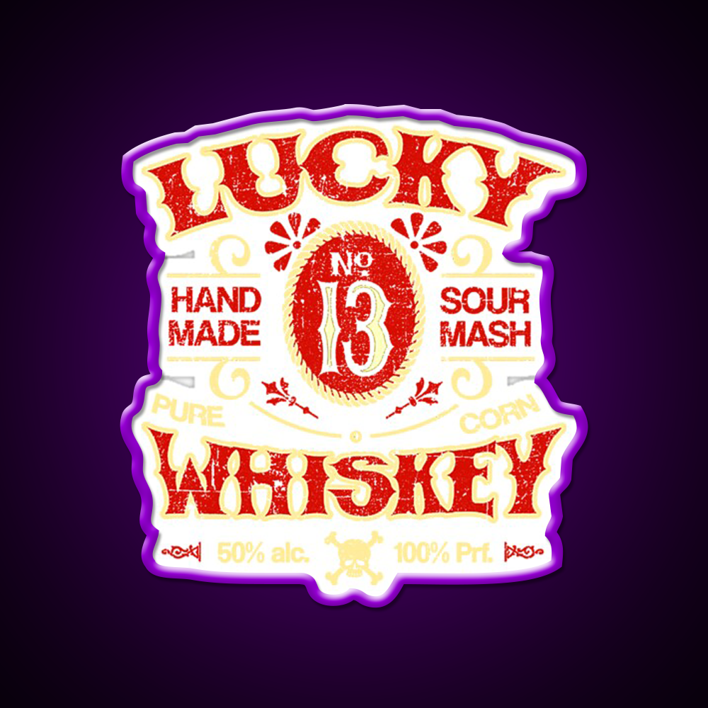 Lucky Whiskey Distressed Whiskey Drink Bar Led Neon Sign Rgb Color
