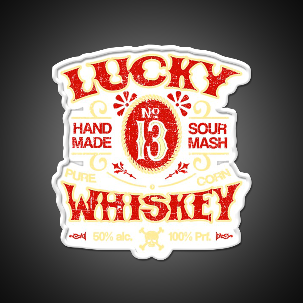 Lucky Whiskey Distressed Whiskey Drink Bar Led Neon Sign Rgb Color