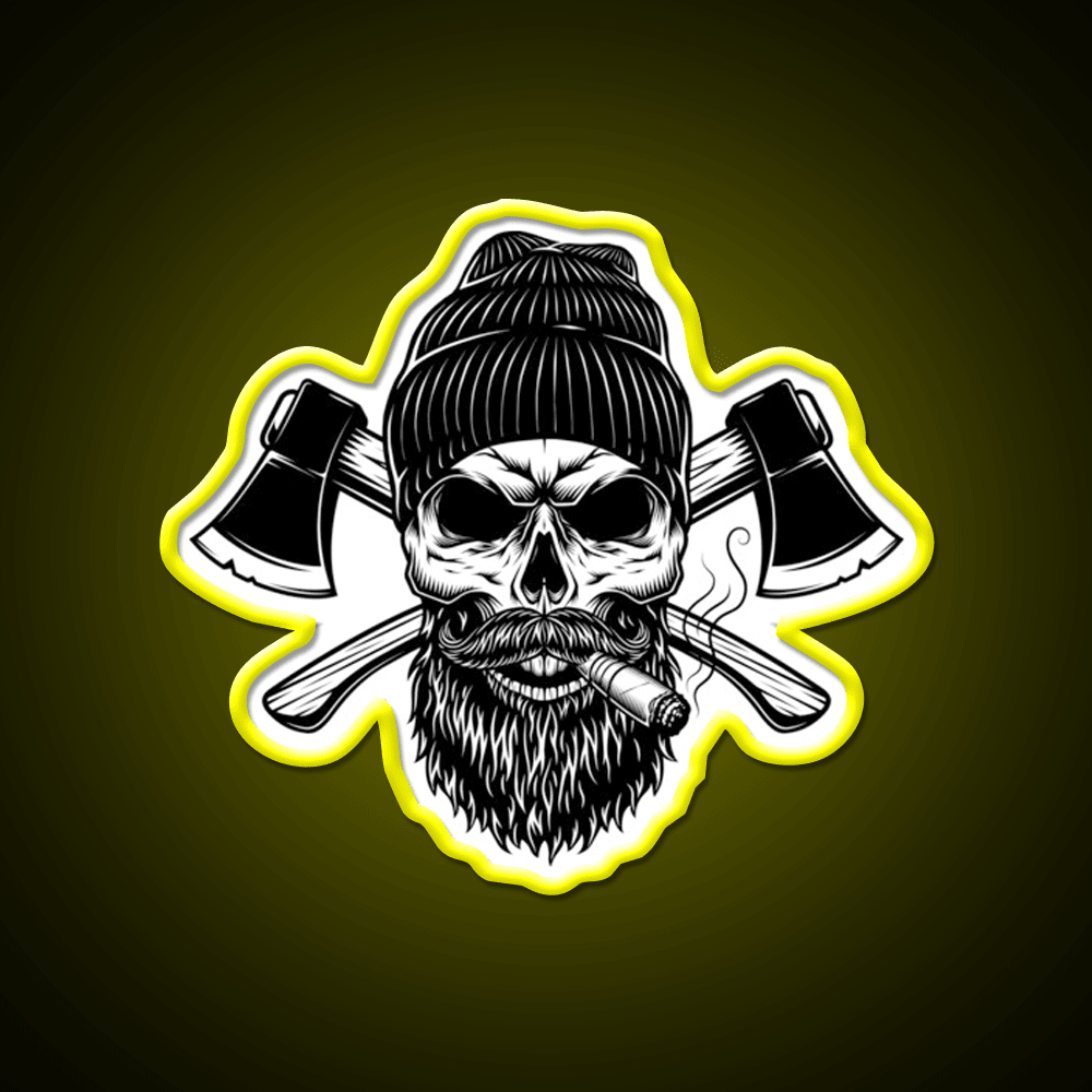 Lumberjack Skull Whiskey Drink Bar Led Neon Sign Rgb Color - Shineneon