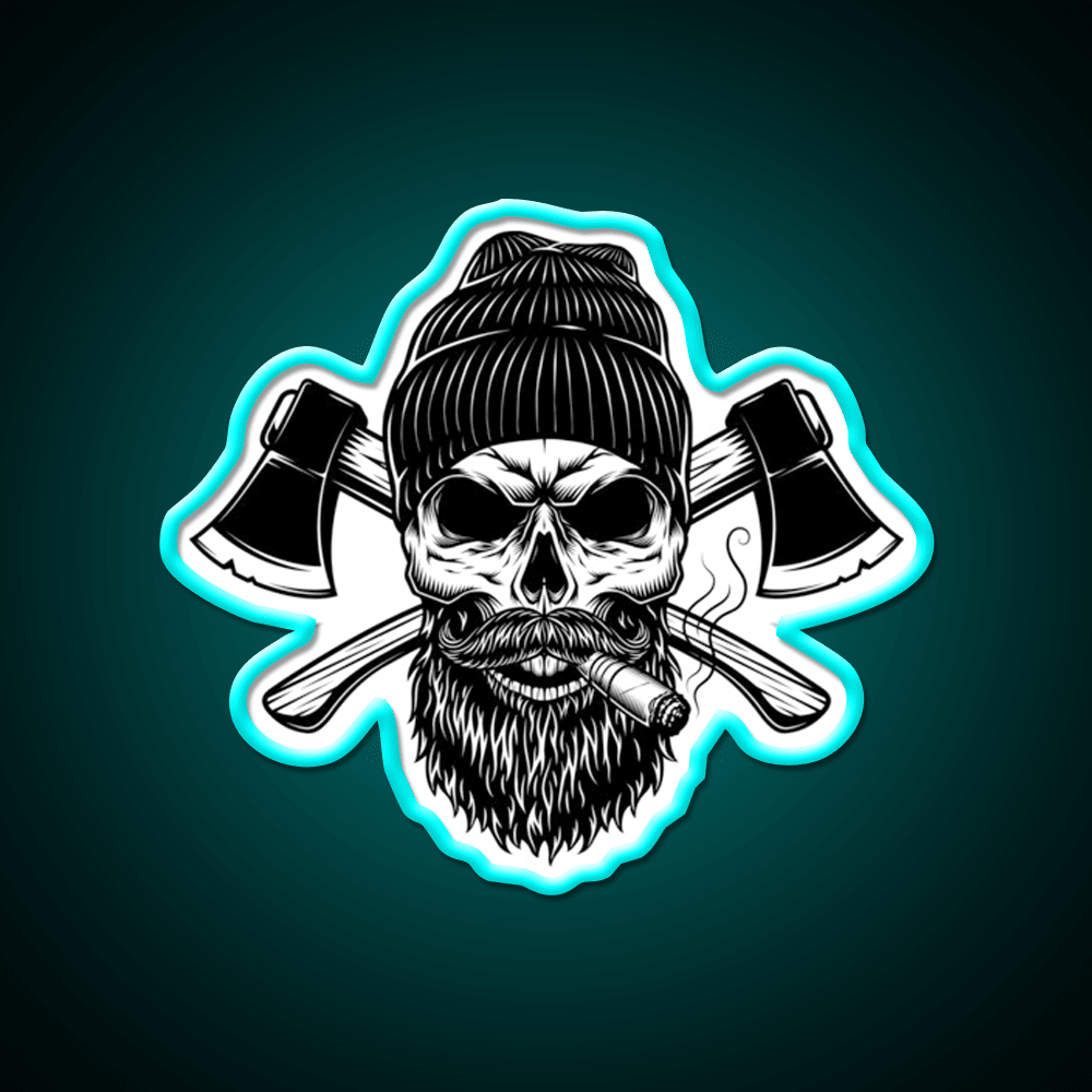 Lumberjack Skull Whiskey Drink Bar Led Neon Sign Rgb Color - Shineneon