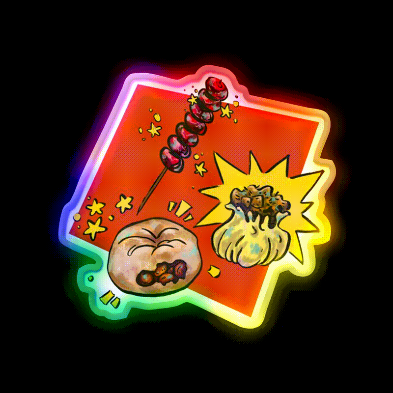 Lunch Baozi Sui Mai Hawthorn Led Neon Sign Chinese Food Rgb Color