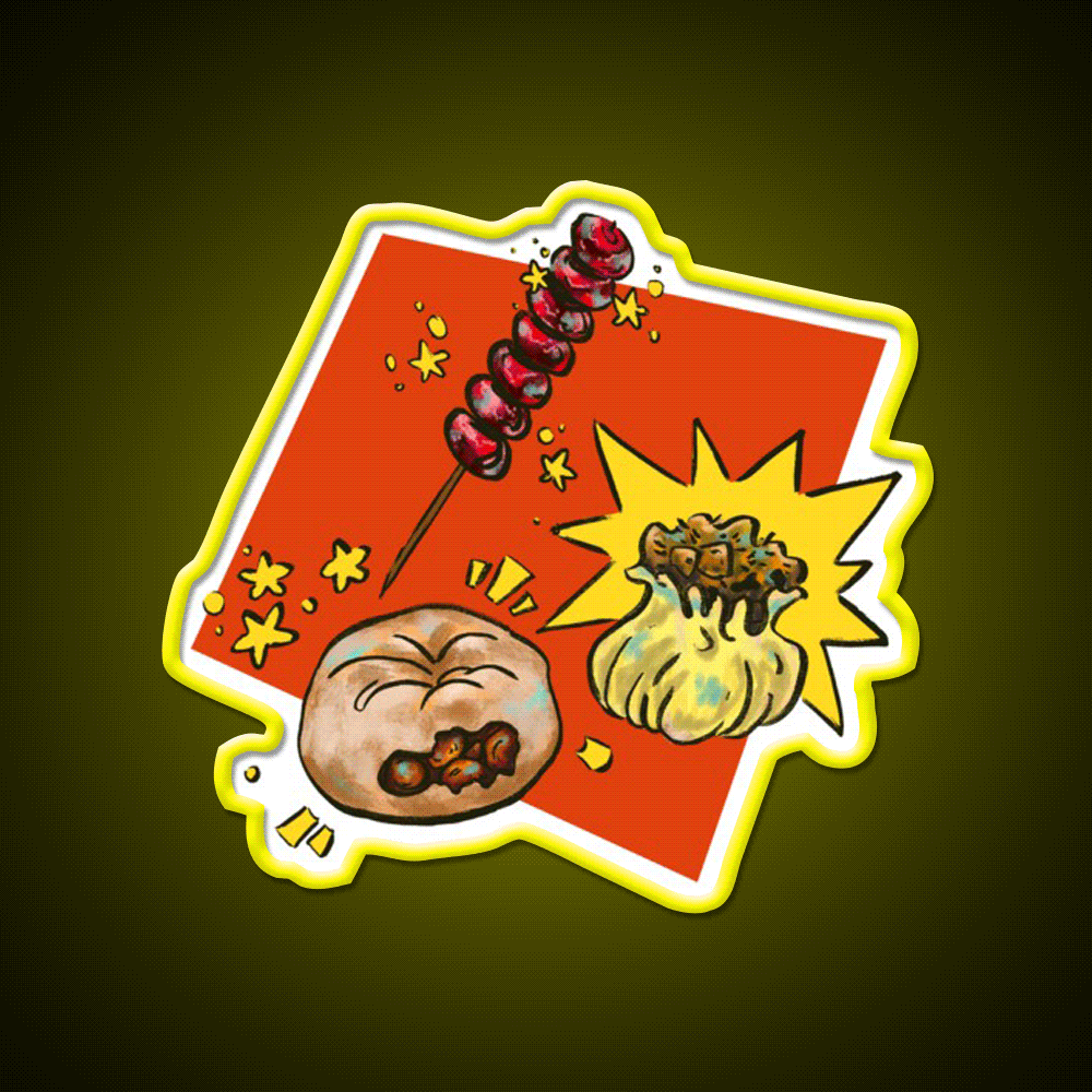 Lunch Baozi Sui Mai Hawthorn Led Neon Sign Chinese Food Rgb Color