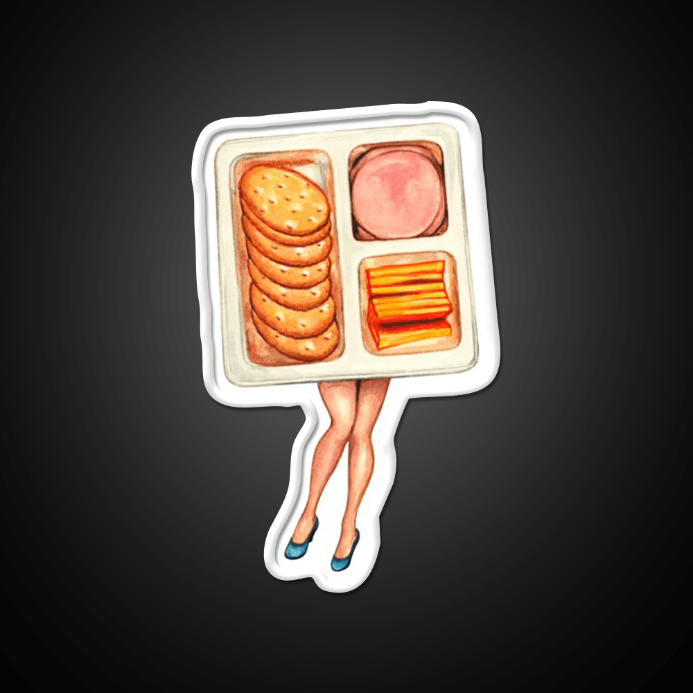 Lunch Snack Pattern Blue Snack Food Led Neon Sign Rgb Color - Shineneon