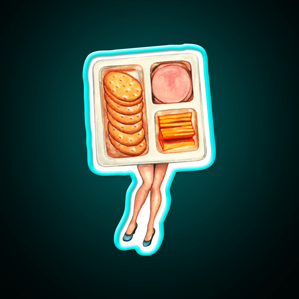 Lunch Snack Pattern Blue Snack Food Led Neon Sign Rgb Color - Shineneon