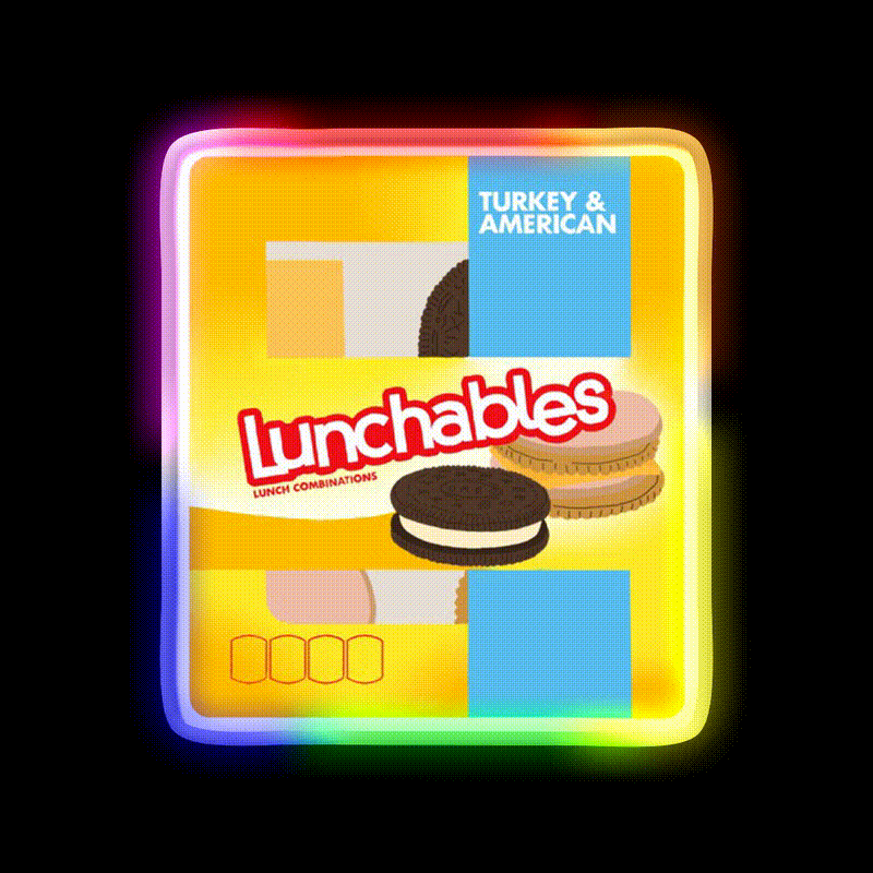 Lunchables Snack Food Led Neon Sign Rgb Color - LED neon sign close-up detail