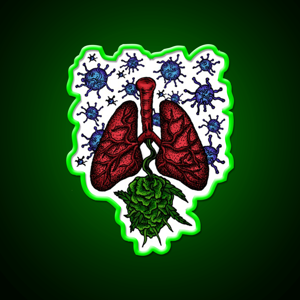 Lungs Anti Bacteria For Tuberculosis Tbc Green Leaf Led Neon Sign Rgb Color - Shineneon