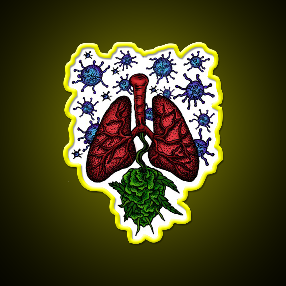 Lungs Anti Bacteria For Tuberculosis Tbc Green Leaf Led Neon Sign Rgb Color - LED neon sign view 7