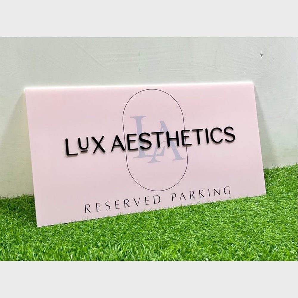 Lux Aesthetics Reserved Parking Acrylic Business Logo Sign - Shineneon