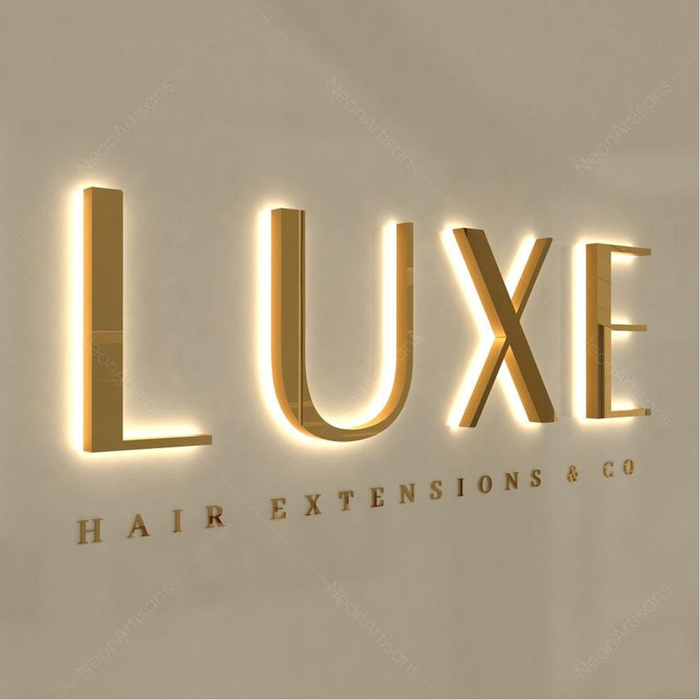 Luxe Hair Extensions 3D Backlit Channel Letters Led Light Sign
