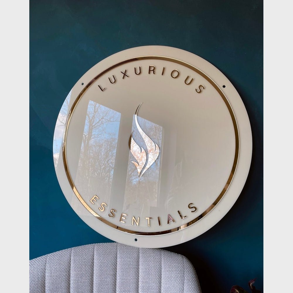 Luxurious Essentials Acrylic Business Logo Sign - Shineneon