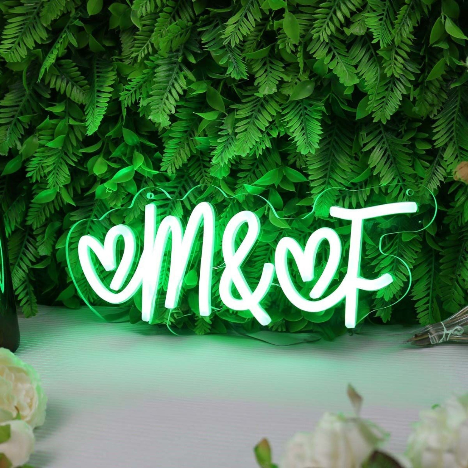 M And F Green Led Neon Sign - Shineneon