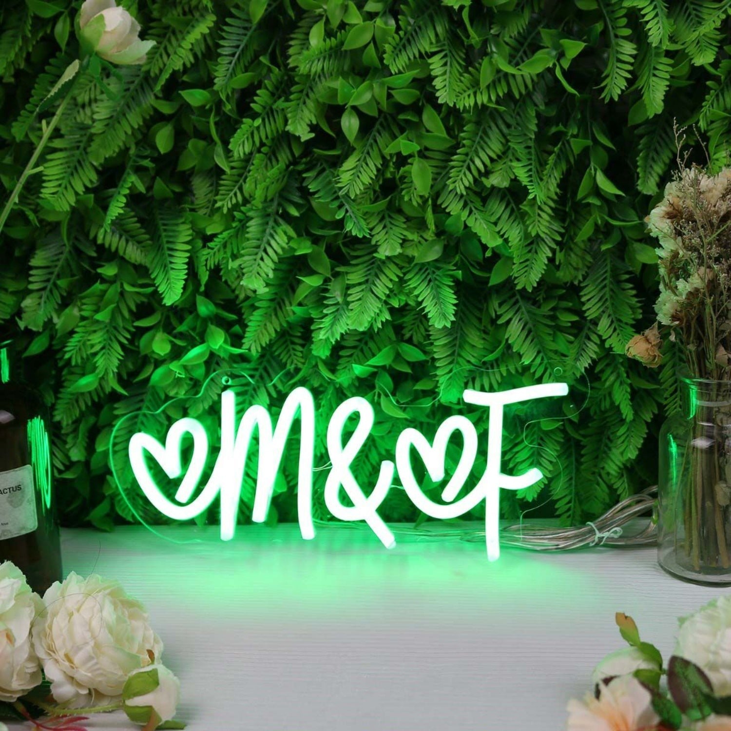 M And F Green Led Neon Sign - Shineneon