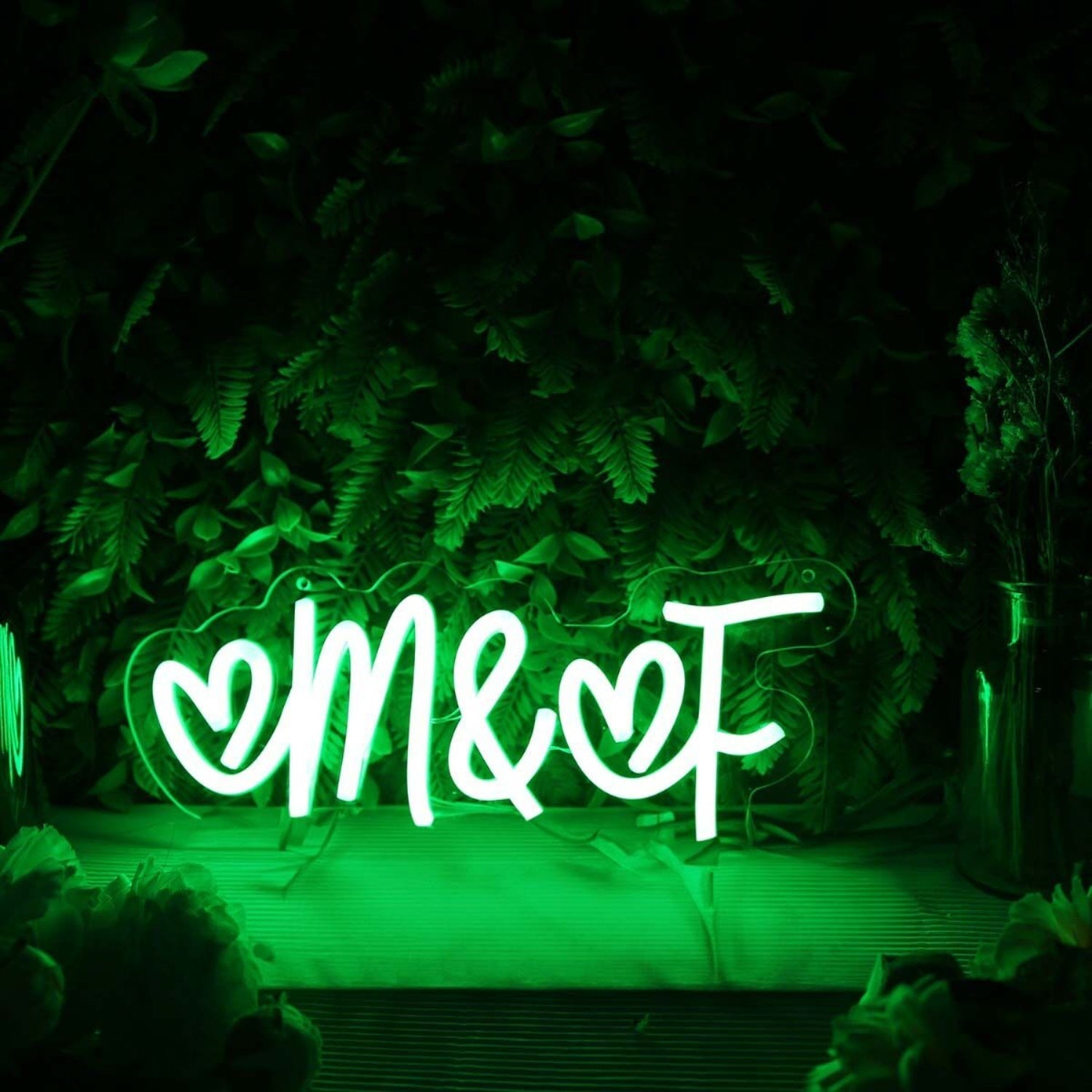M And F Green Led Neon Sign - Shineneon