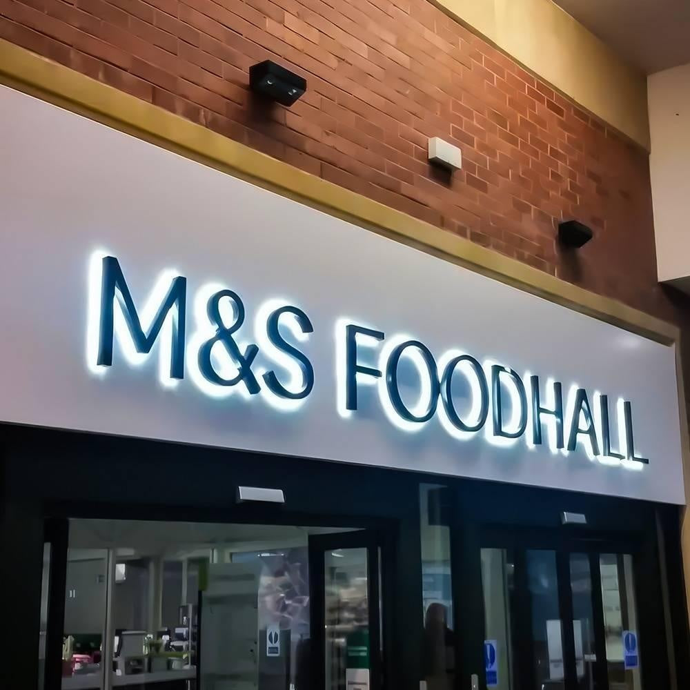 M And S Foodhall 3D Backlit Letters Business Metal Led Sign